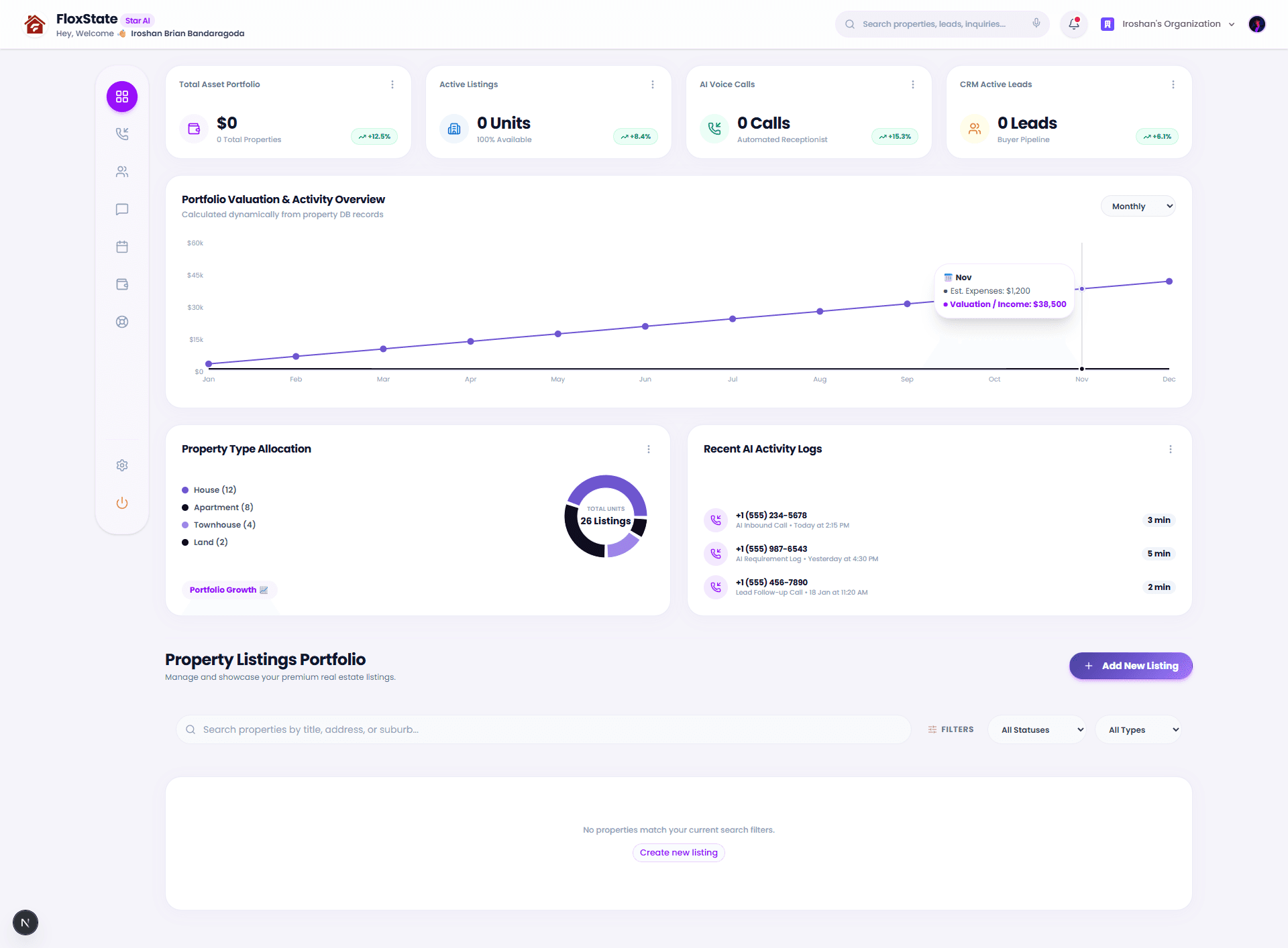 FloxState Star Property AI Dashboard